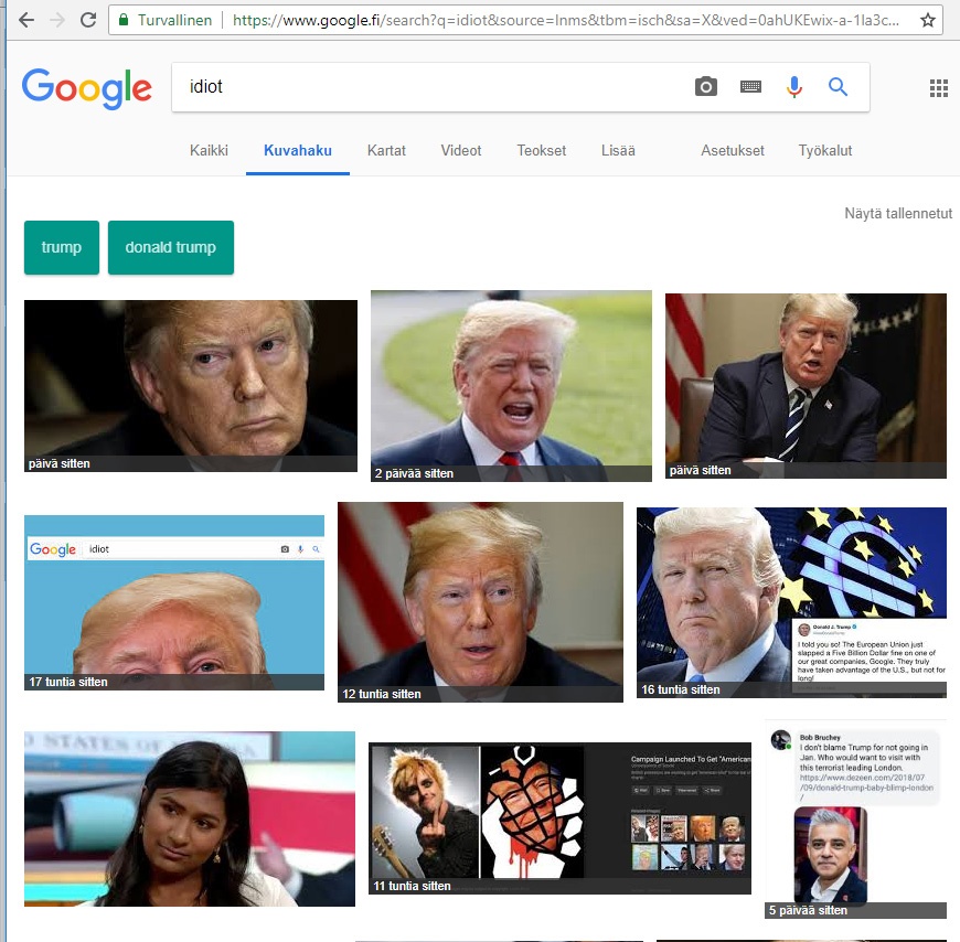 google idiot trump