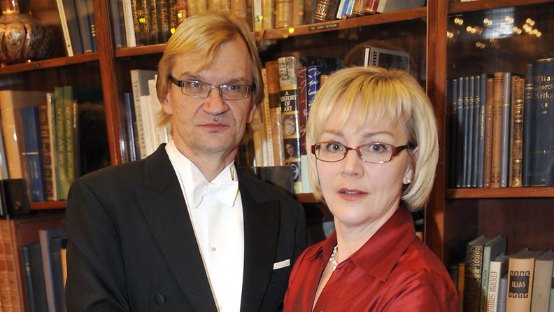 Antero ja Pirjo Mertaranta itsenäisyyspäivän vastaanotolla vuonna 2008.