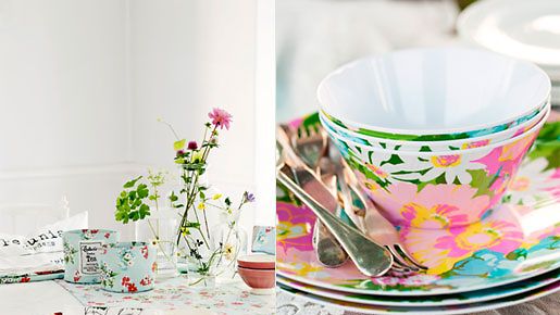 Romanttikko kattaa vappunakin pöytään pastellia ja kukkaloistoa. 