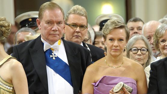 Sdp:n presidenttiehdokas Paavo Lipponen ja puoliso, kansanedustaja Päivi Lipponen 