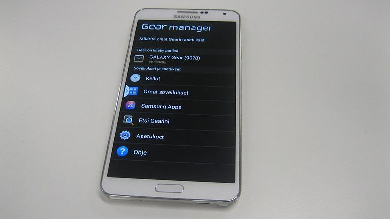 Samsung Gear Manager -sovelluksella hallinnoidaan älykellon ominaisuuksia. 