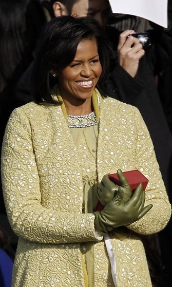 2009: Presidentti Barack Obaman virkaanastujaispäivä. Kuvassa vaimo Michelle Obama.