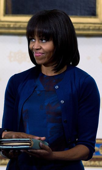 Michelle Obama presidentti Barack Obaman virkaanastujaisissa 2013.
