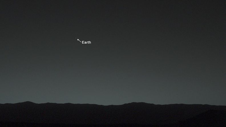 Maapallo Marsista kuvattuna Curiosityn kameralla 