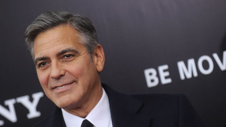 George Clooney,  "The Monuments Men" -elokuvan New Yorkin ensi-ilta. 