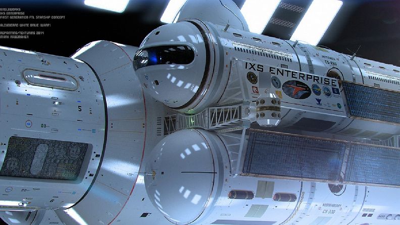 Hahmotelma valoa nopeammasta avaruusaluksesta "IXS Enterprise" Kuva: Mark Rademaker, Flickr