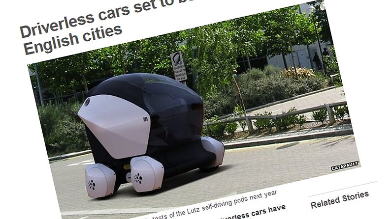 robottiauto, kuvakaappaus BBC:n sivuilta