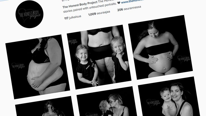 Honest Body Project, kuvakaappaus, Instagram