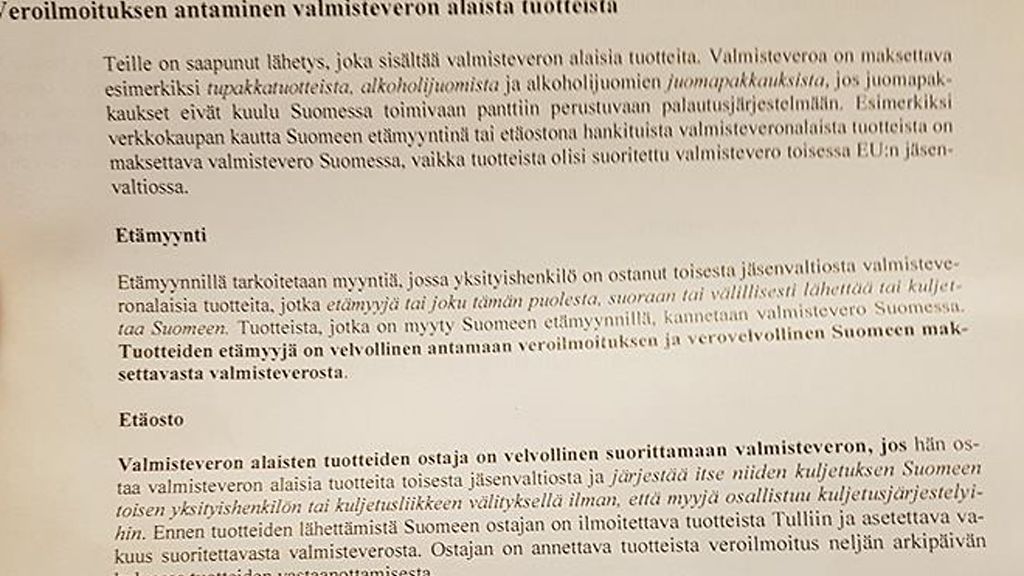 Ulkomailta suomeen tulevan verotus