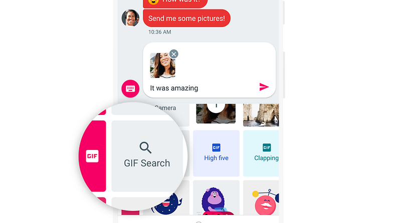android messages gif search