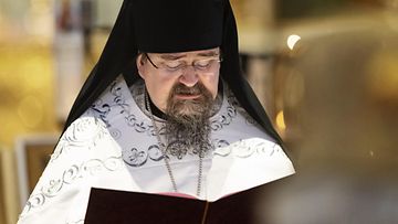 Arkkimandriitta Sergei vihittiin Suomen ortodoksisen kirkon piispaksi Uspenskin katedraalissa Helsingissä 16.1.2022.