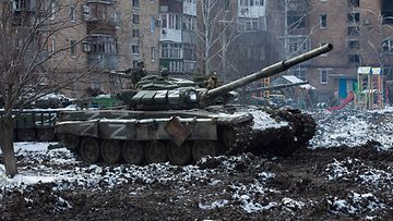 Venäjän panssarivaunu Ukrainassa