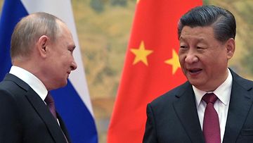 Vladimir Putin ja Xi Jinping Pekingissä helmikuussa.