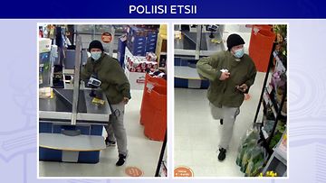 Poliisin kuvaa Lappeenrannassa etsitystä ryöstäjästä.