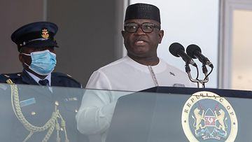 Sierra Leonen presidentti Julius Maada Bio kesäkuussa 2022.