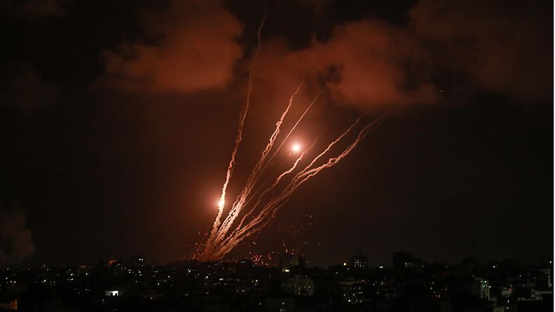 Palestiinalaisten ampumia raketteja 6. elokuuta 2022.