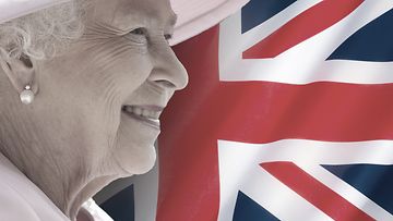 OMA: Kuningatar Elisabet ja lippu