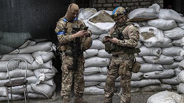 Ukrainalaissotilaita Lymanissa lokakuussa 2022.